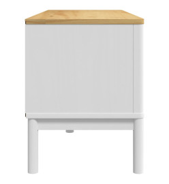 Meuble TV FLORO blanc 114x43x55 cm bois massif de pin