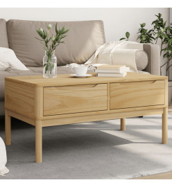 Table basse FLORO cire marron 99x55,5x45 cm bois massif de pin