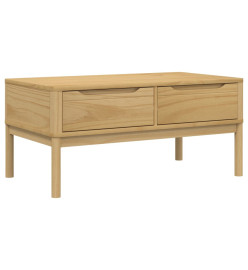 Table basse FLORO cire marron 99x55,5x45 cm bois massif de pin