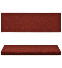 Tapis de marches d'escalier 5 pcs Bordeaux 65x21x4cm Aiguilleté