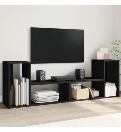 Meubles TV 2 pcs noir 75x30x50 cm bois d'ingénierie