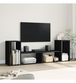 Meubles TV 2 pcs noir 75x30x50 cm bois d'ingénierie