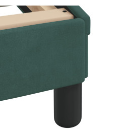 Cadre de lit avec lumières LED vert foncé 90x190 cm velours