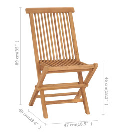 Chaises de jardin avec coussins vert vif 2 pcs Bois de teck