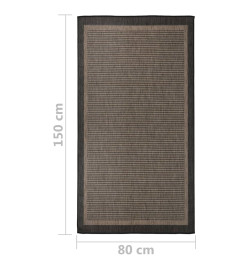 Tapis à tissage plat d'extérieur 80x150 cm Marron foncé