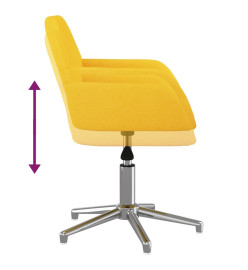 Chaise pivotante de bureau Jaune clair Tissu