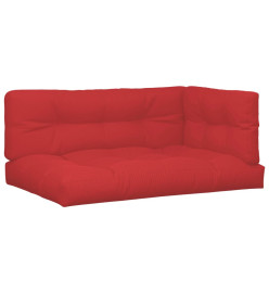 Coussins de palette lot de 3 rouge tissu