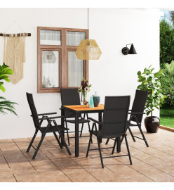 Ensemble de salle à manger de jardin 5 pcs Noir et marron