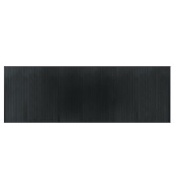 Tapis rectangulaire gris 100x300 cm bambou