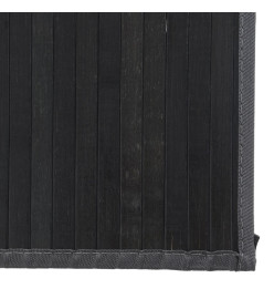 Tapis rectangulaire noir 80x200 cm bambou