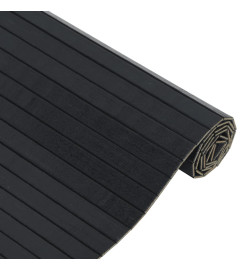 Tapis rectangulaire noir 60x500 cm bambou