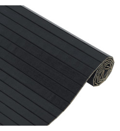Tapis rectangulaire noir 100x500 cm bambou
