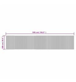 Tapis rectangulaire noir 100x500 cm bambou