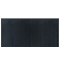 Tapis rectangulaire gris 100x200 cm bambou