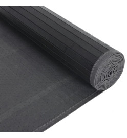 Tapis rectangulaire noir 80x300 cm bambou