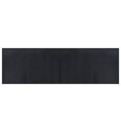 Tapis rectangulaire noir 60x200 cm bambou