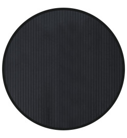 Tapis rond noir 80 cm bambou