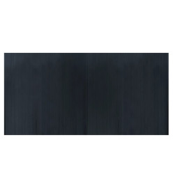 Tapis rectangulaire gris 100x200 cm bambou