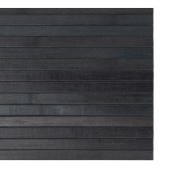 Tapis rectangulaire gris 100x200 cm bambou