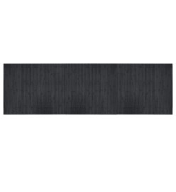 Tapis rectangulaire gris 60x200 cm bambou