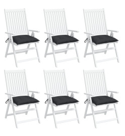 Coussins de chaise lot de 6 noir 40x40x7 cm tissu oxford