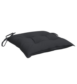 Coussins de chaise lot de 6 noir 40x40x7 cm tissu oxford