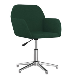 Chaise pivotante de bureau Vert foncé Tissu