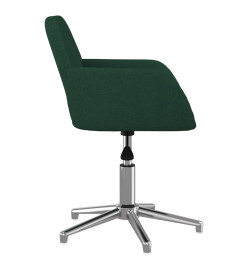 Chaise pivotante de bureau Vert foncé Tissu