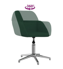 Chaise pivotante de bureau Vert foncé Tissu