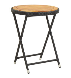 Ensemble de bistro de jardin 3pcs Résine tressée et acacia Noir