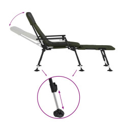 Chaise longue de pêche avec pieds à boue réglables pliable vert