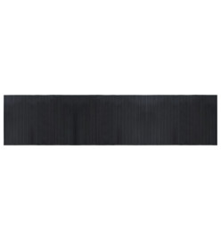 Tapis rectangulaire noir 70x300 cm bambou