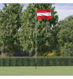 Drapeau de l'Autriche et mât 6,23 m Aluminium