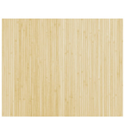 Tapis rectangulaire naturel clair 80x100 cm bambou