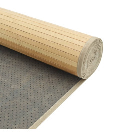 Tapis carré naturel clair 100x100 cm bambou