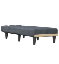 Chaise longue gris foncé velours