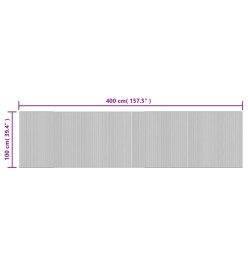 Tapis rectangulaire marron foncé 100x400 cm bambou