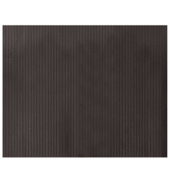 Tapis rectangulaire marron foncé 80x100 cm bambou