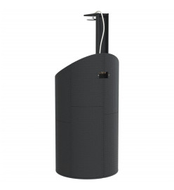 Douche d'extérieur noir 100x100x241,5 cm poly rotin bois acacia