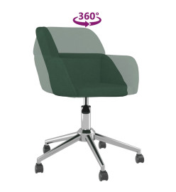 Chaise pivotante de bureau Vert foncé Tissu