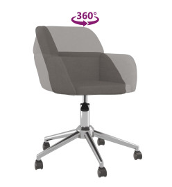 Chaise pivotante de bureau Gris foncé Tissu