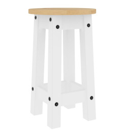 Tabourets de bar lot de 2 blanc bois massif de pin