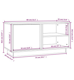 Meuble TV 80x35x40,5 cm Bois de pin massif