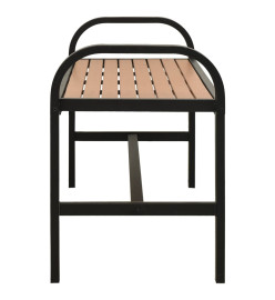 Banc de jardin 124,5 cm acier et WPC marron et noir