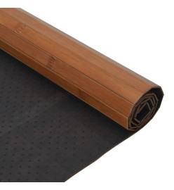 Tapis rectangulaire marron 100x400 cm bambou