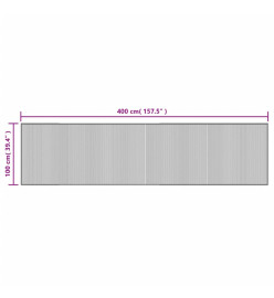 Tapis rectangulaire marron 100x400 cm bambou