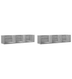 Armoires murales 2pcs sonoma gris 75x18x16,5 cm bois ingénierie