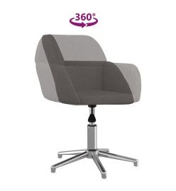 Chaise pivotante de bureau Gris foncé Tissu