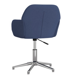 Chaise pivotante de bureau Bleu Tissu