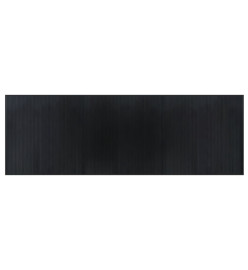 Tapis rectangulaire noir 100x300 cm bambou